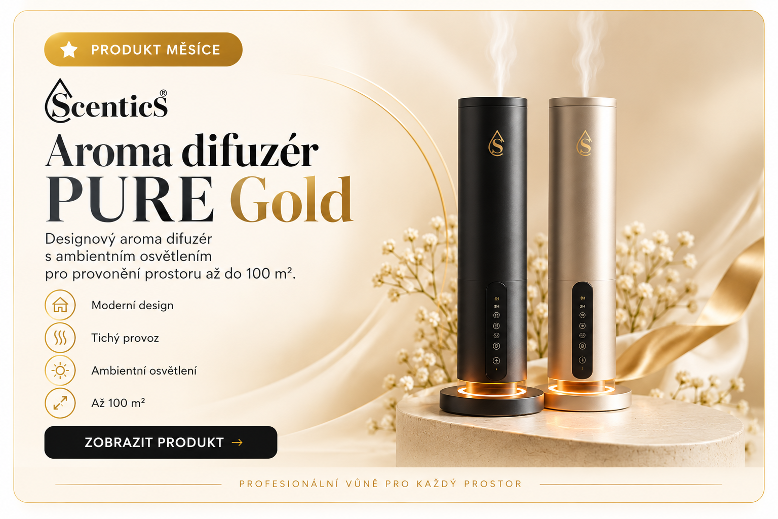 Aroma difuzér PURE Gold – Produkt měsíce